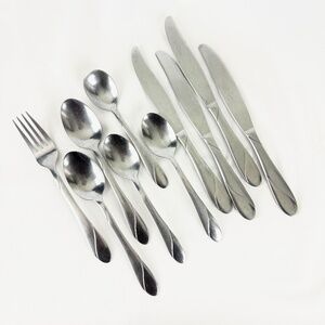 Cambridge Swirl Sand Stainless Steel 10 pc Teaspoons Tablespoons Fork Knives
